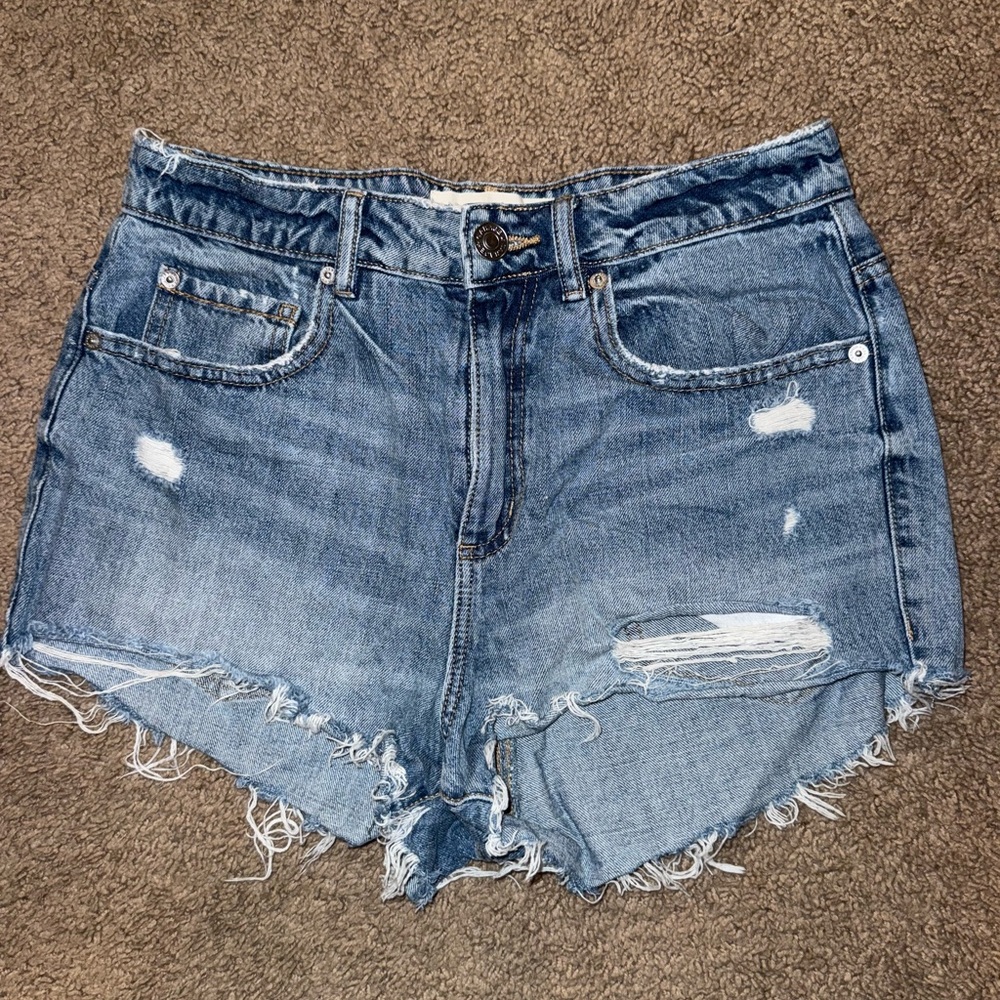 Garage Blue Distressed Jean Shorts Size 7
